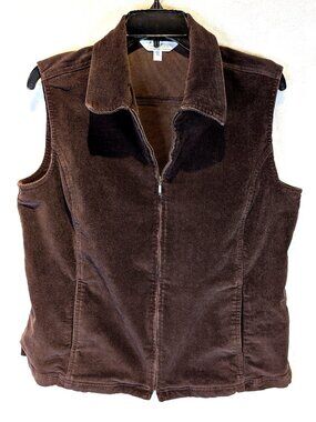 Tradition Country Collection Brown Corduroy Vest Size 12
